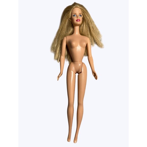 Mattel 1998 Vintage Blonde Barbie Doll Blue Eyes & Red Pink Lips - Picture 4 of 11